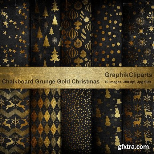 CM - Chalk Grunge Gold Christmas Papers 941291