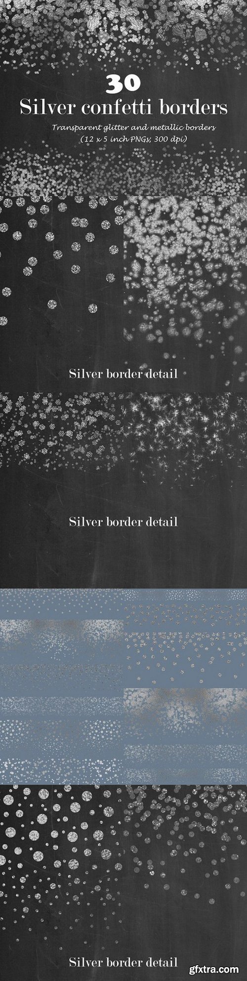 CM - Silver confetti border overlay 1110060