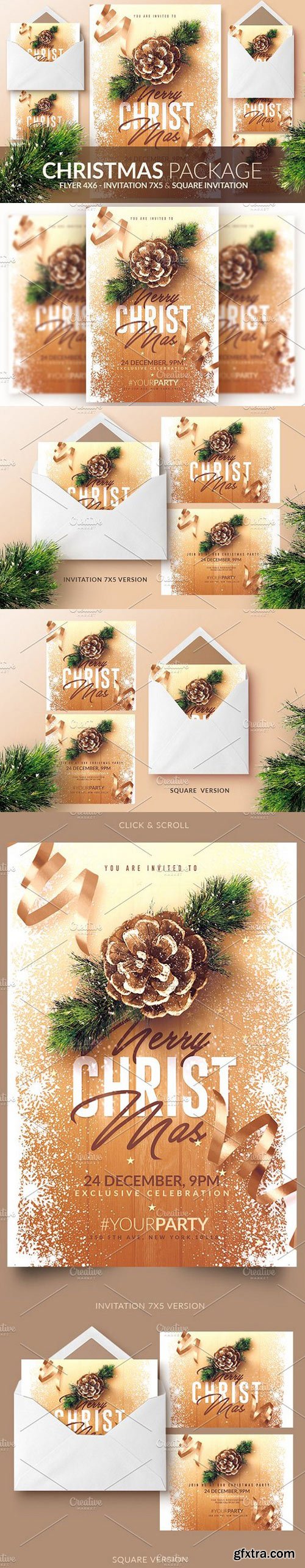 CM - Christmas Invitations - Psd Package 1068606
