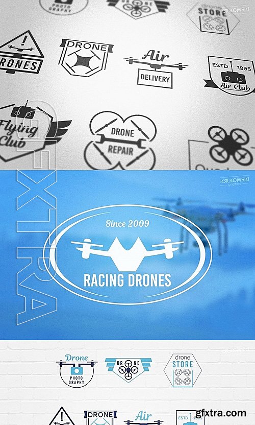 CM - Drones Vector Badges Logos 1131527