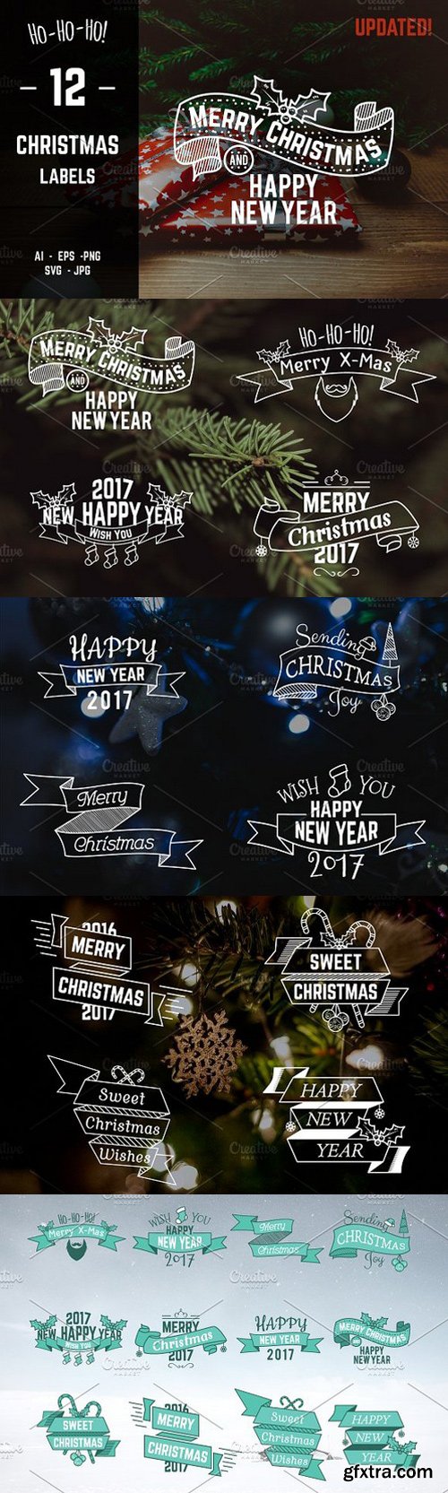 CM - Christmas & New Year Labels & Badges 415917
