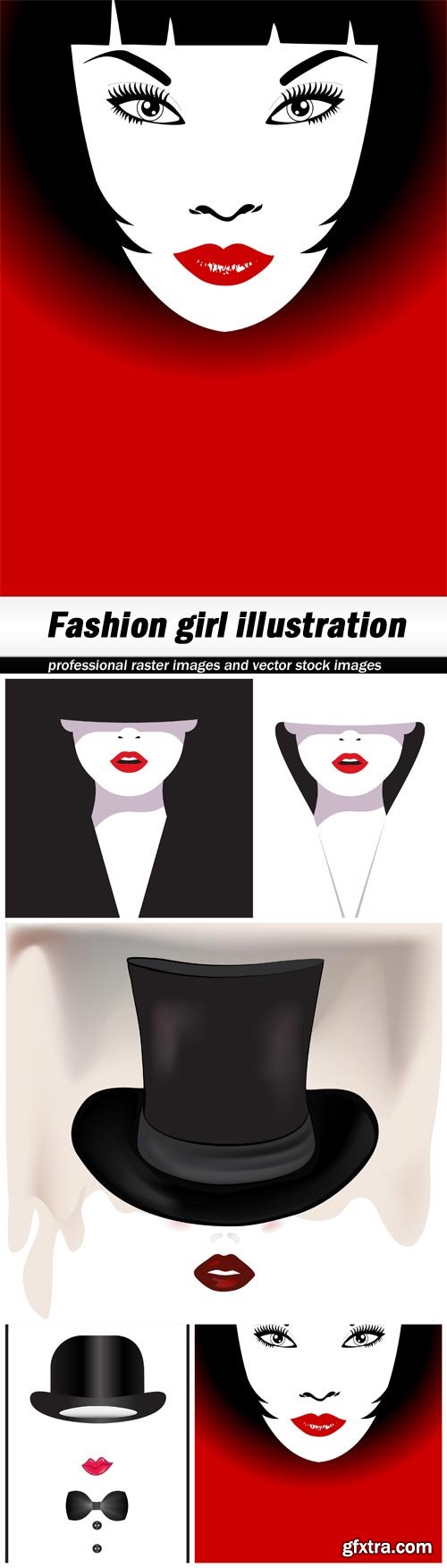 Fashion girl illustration - 5 EPS