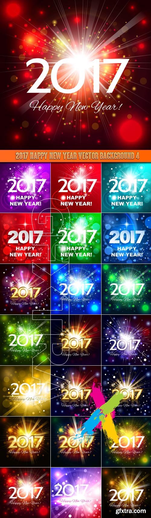 2017 Happy New Year vector background 4