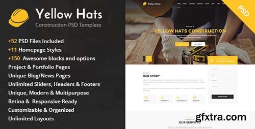 ThemeForest - Yellow Hats - Construction Business PSD Template 14367828
