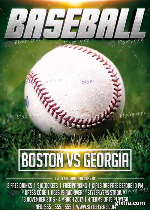 Baseball League PSD V11 Flyer Template
