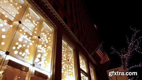 Hanging lights in new york city windows