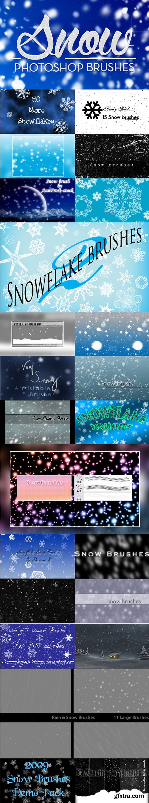 25 Snow Brushes for Photoshop