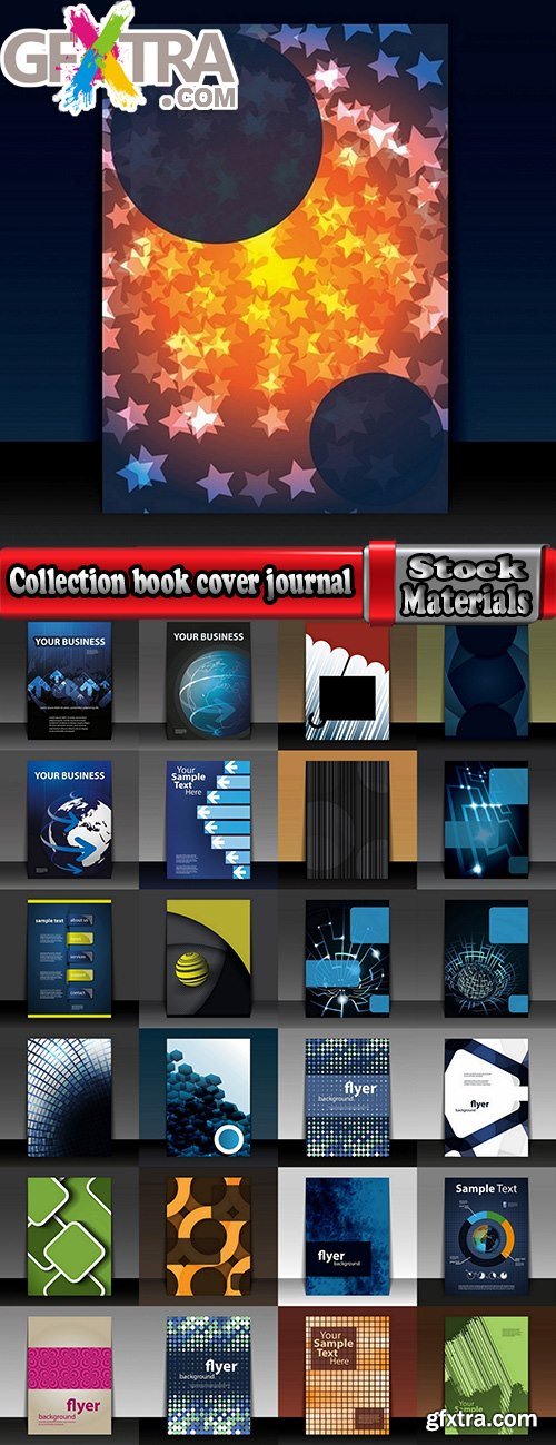 Collection book cover journal notebook flyer card business card banner vector image 42-25 EPS
