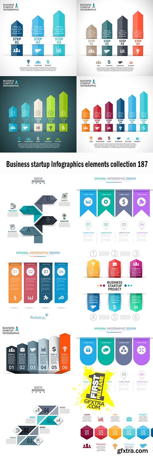 Business startup Infographics elements collection 187