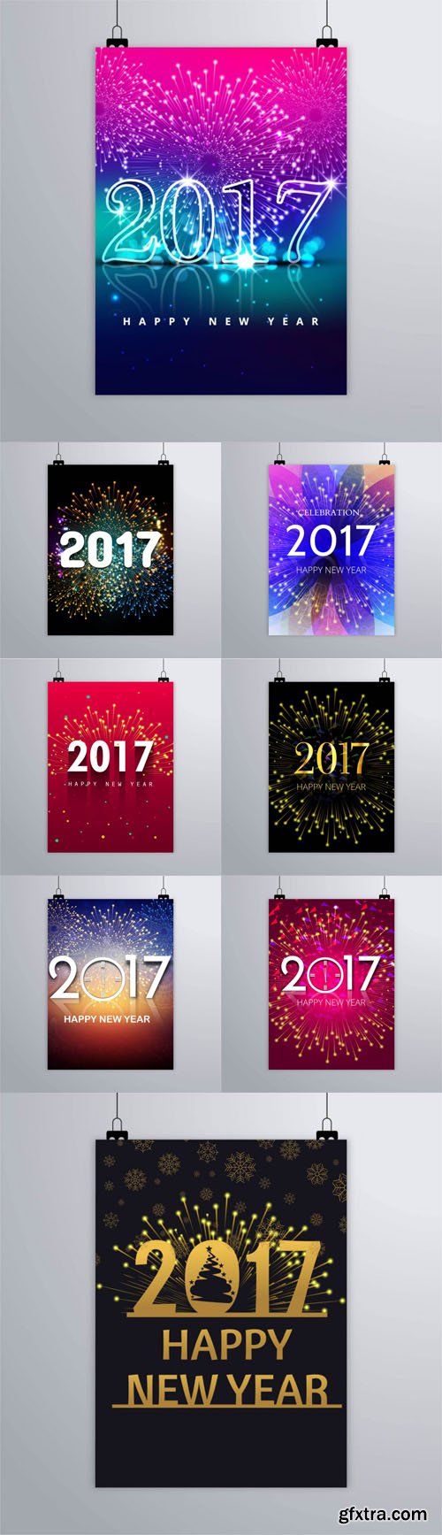 New Year 2017 Poster Vector [8 Templates]