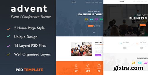 ThemeForest - advent - Event & Conference PSD Template 16459403
