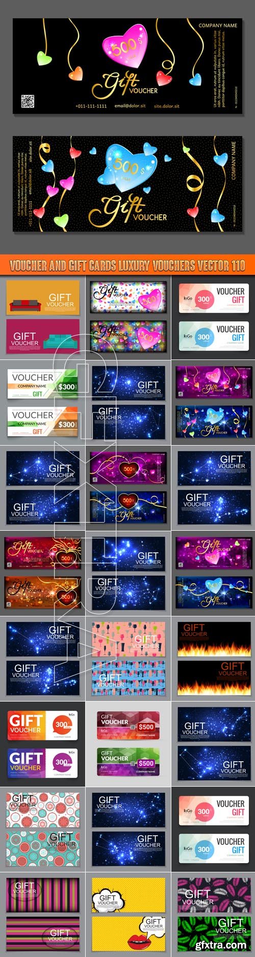 Voucher and gift cards luxury vouchers vector 110