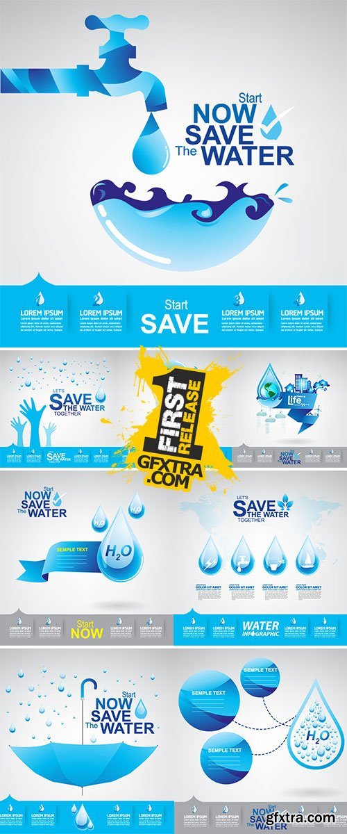 Save The Water Vector Stock