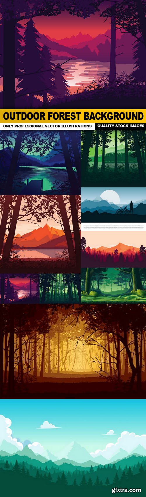 Outdoor Forest Background - 10 Vector