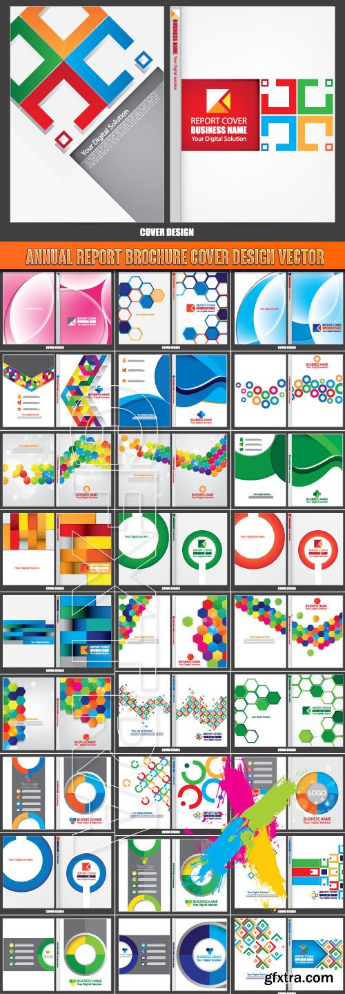 Annual report brochure cover design vector