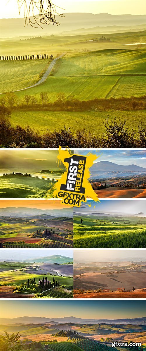 Stock Images Tuscany landscape at sunrise