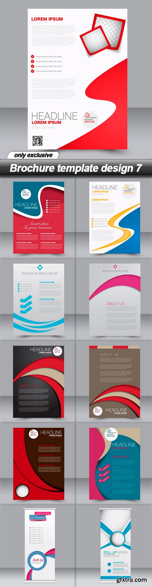 Brochure template design 7 - 11 EPS