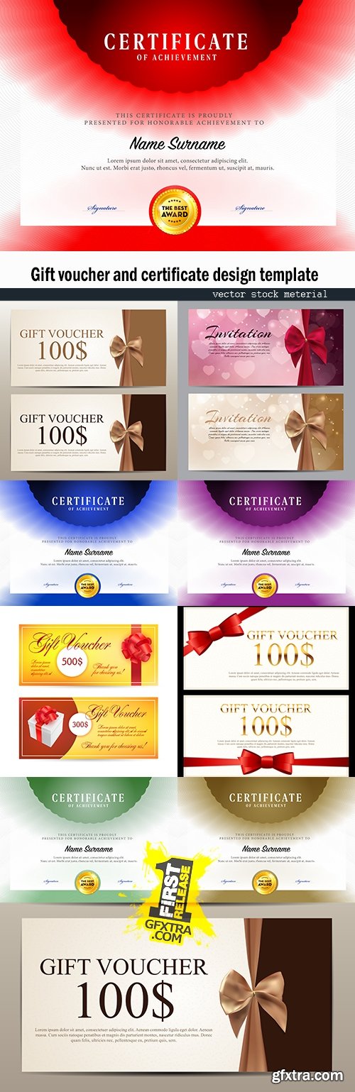 Gift voucher and certificate design template