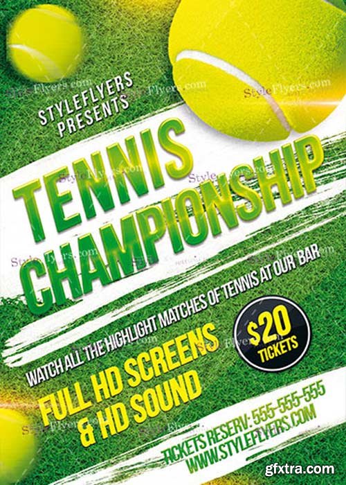 Tennis Championship V5 PSD Flyer Template