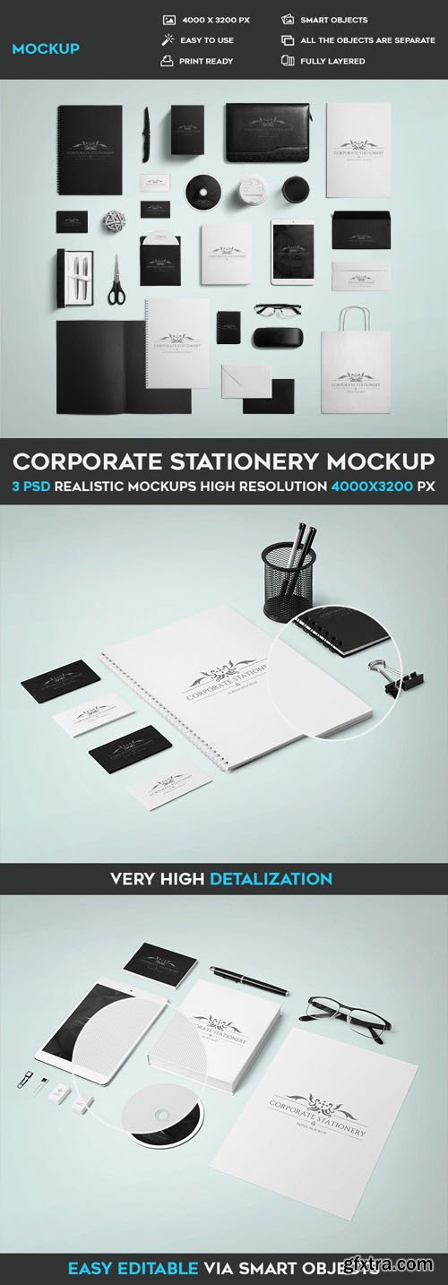 3 Corporate Stationary PSD Mockup