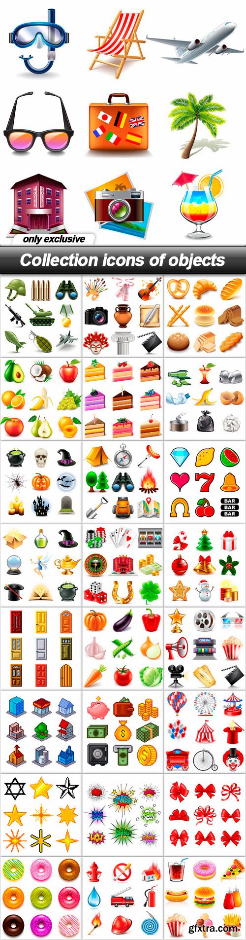 Collection icons of objects - 25 EPS
