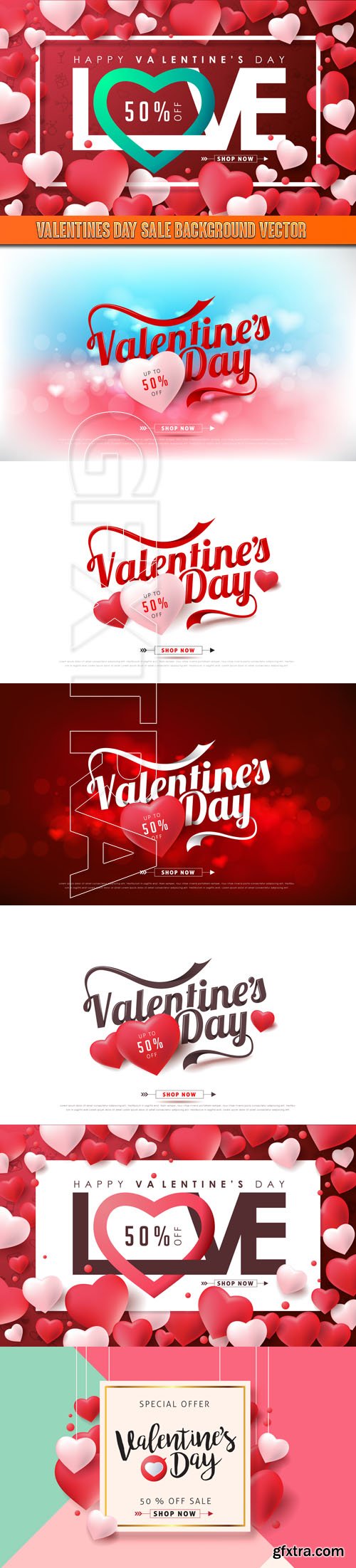 Valentines day sale background vector