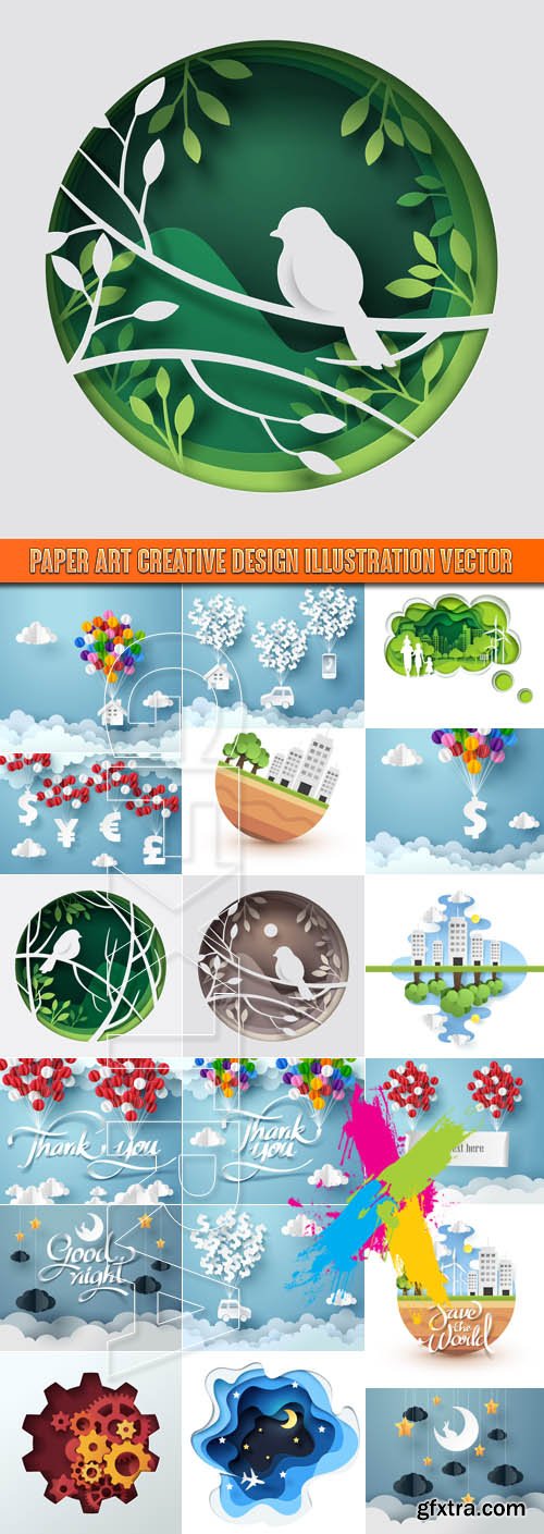 Paper art creative design illustration vector