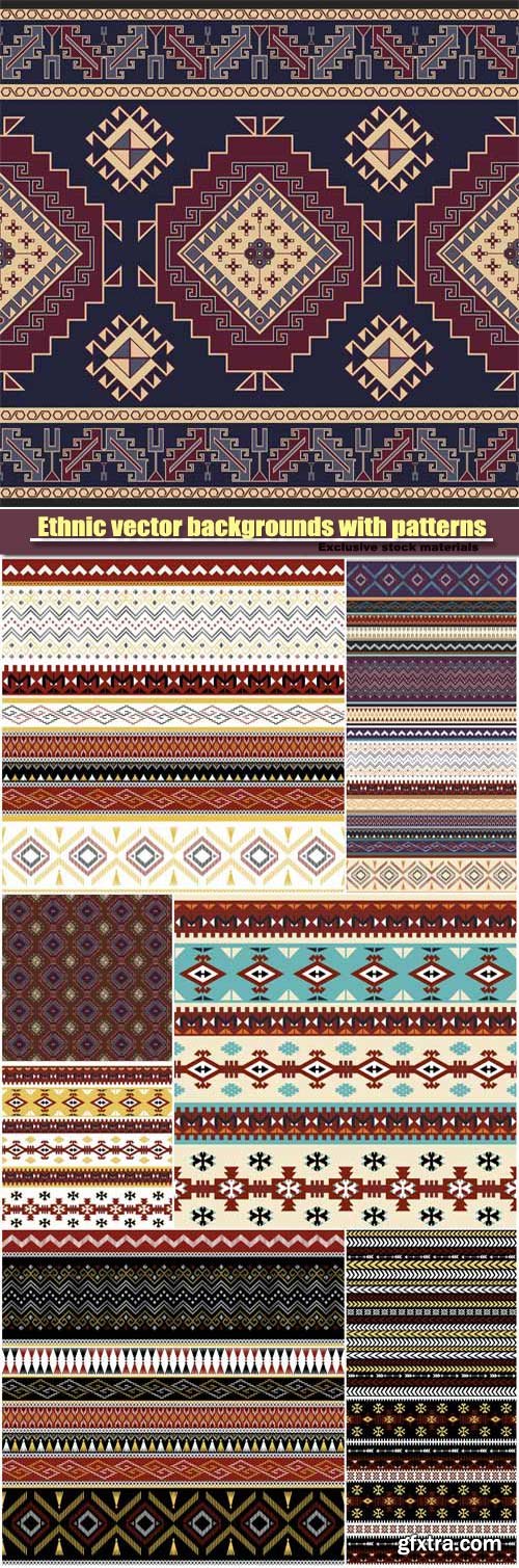 Ethnic vector backgrounds with patterns