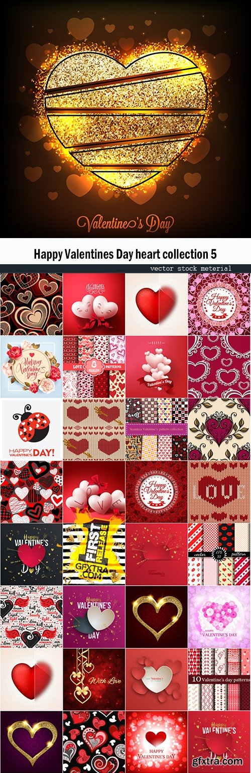 Happy Valentines Day heart collection 5