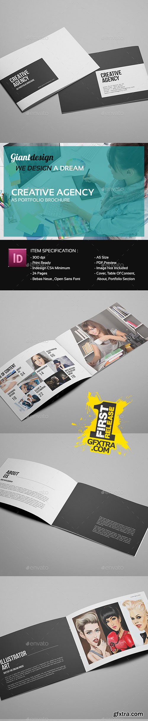 GraphicRiver - Creative Agency - A5 Portfolio Brochure 9699291