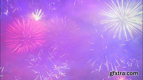 Blue purple firework explosions