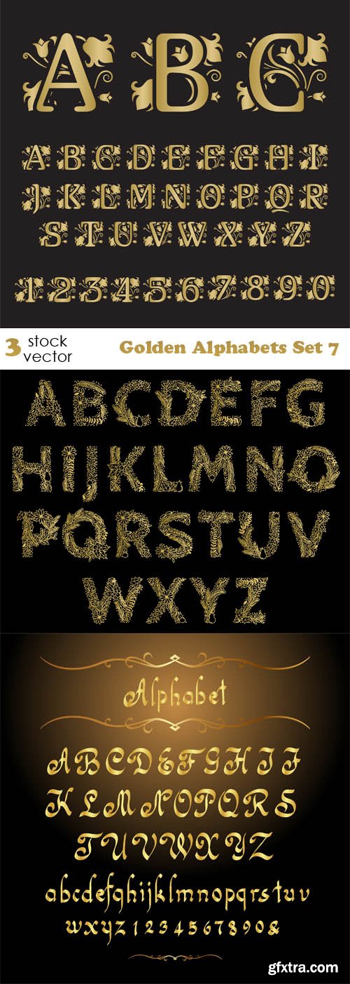 Vectors - Golden Alphabets Set 7