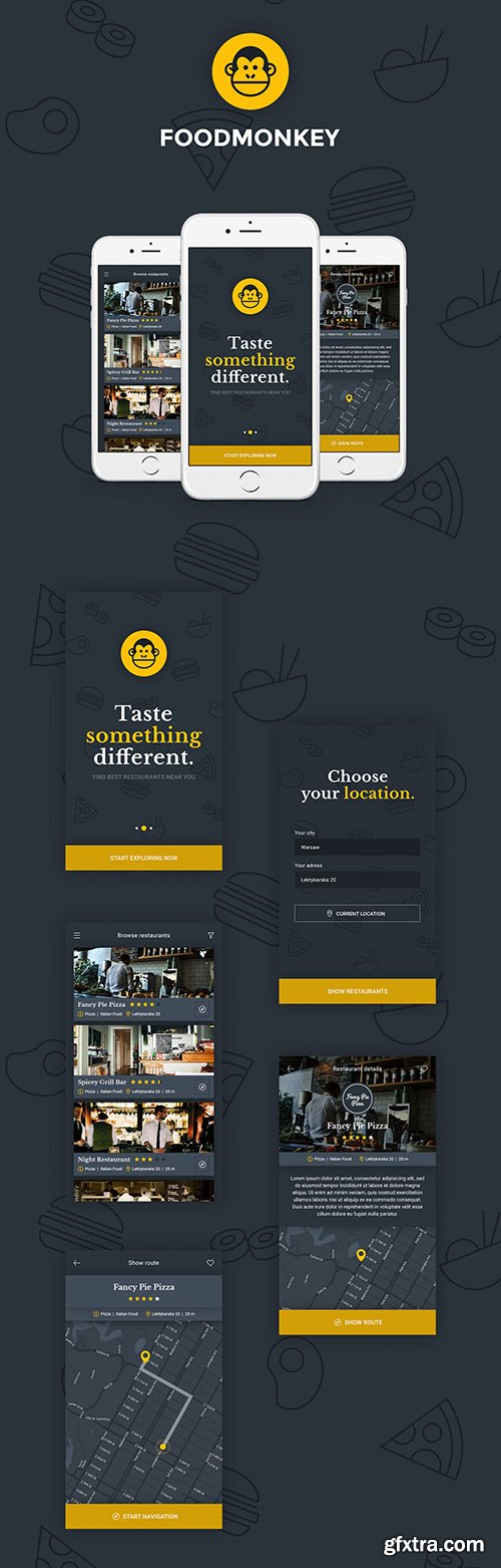 PSD Mobile Web Design - Foodmonkey