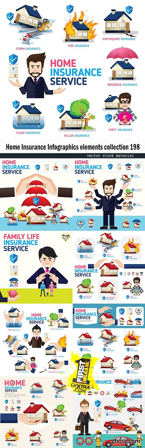 Home Insurance Infographics elements collection 198