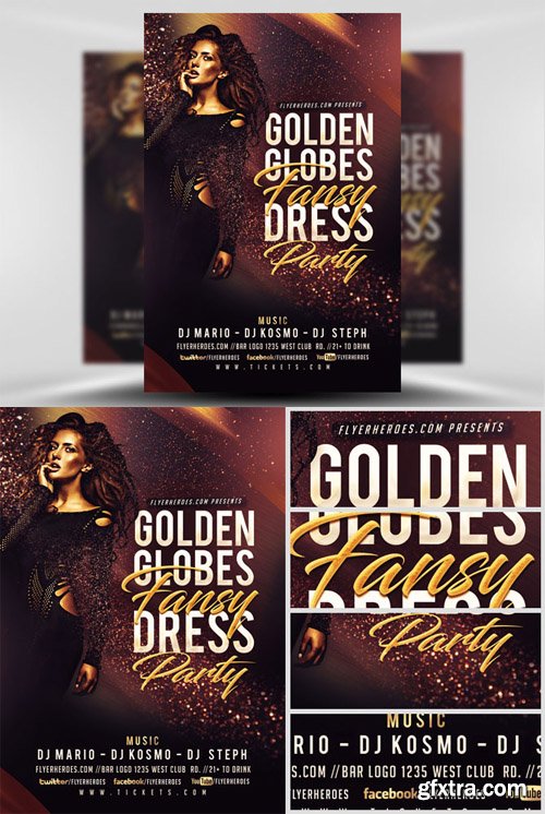 Golden Globe Fancy Flyer Template
