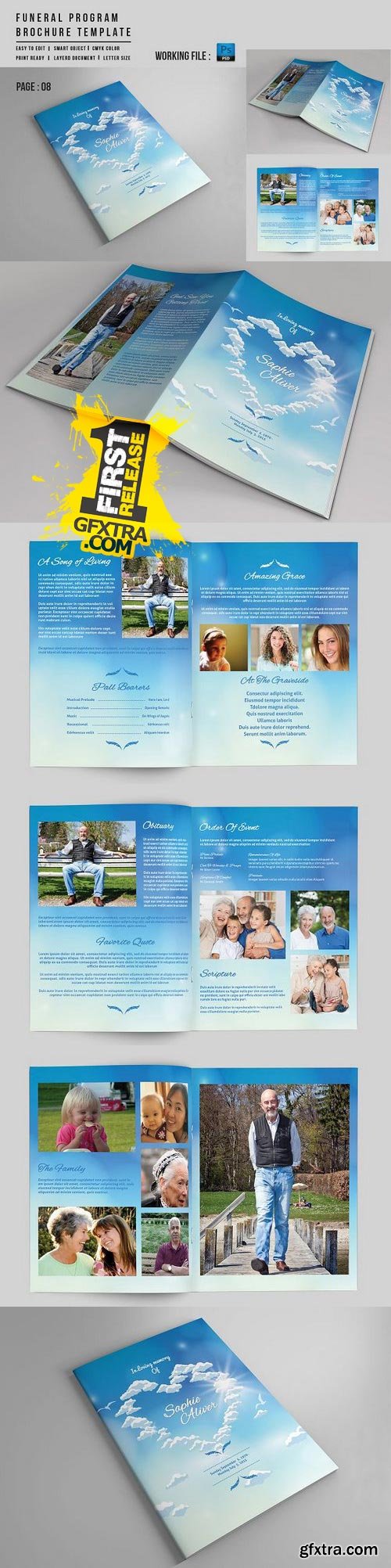 CM - 8 Page Funeral Booklet Template-V527 734377