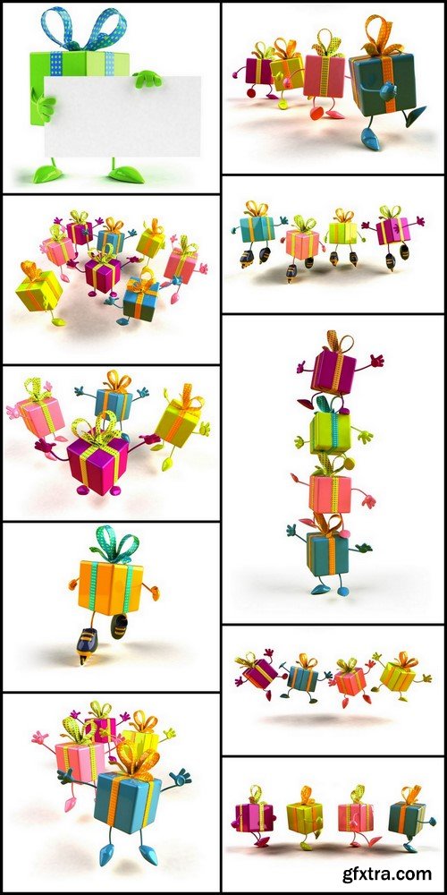 Funny Present Boxes - 10 UHQ JPEG Stock Images