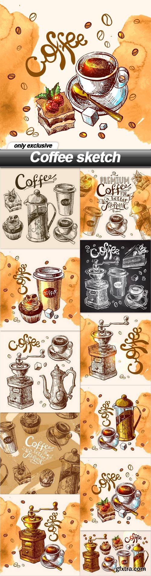 Coffee sketch - 11 EPS