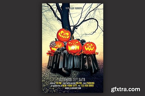 CreativeMarket Halloween Flyer 1130647