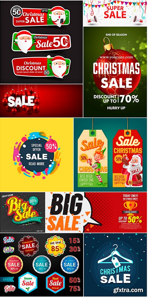 Christmas Sale Banners & Labels 10xEPS