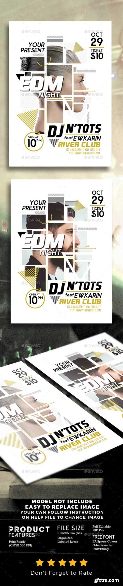 GR - EDM Night Party Flyer 18423641