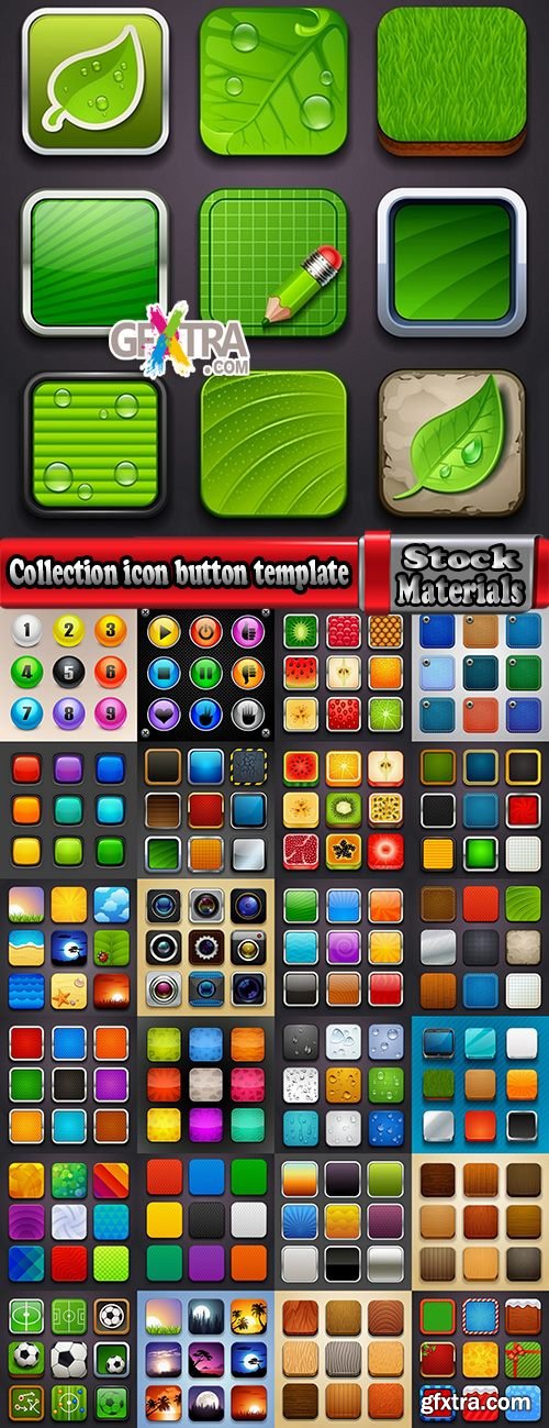 Collection icon button template design page web site 25 EPS