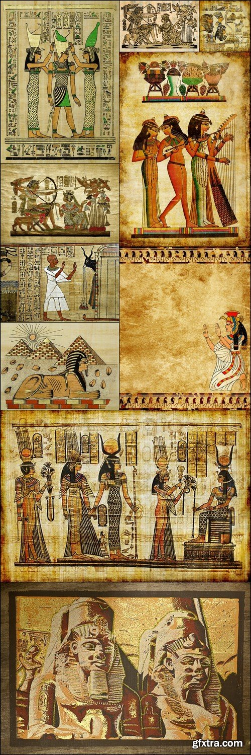 Egyptian Painting - 10 UHQ JPEG Stock Images