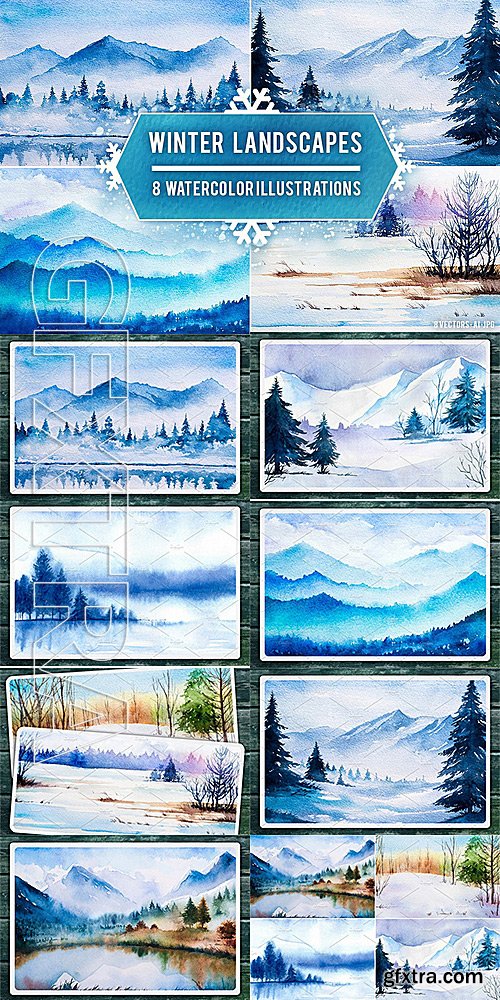 CM - Winter Landscapes set2 Watercolor 1153117