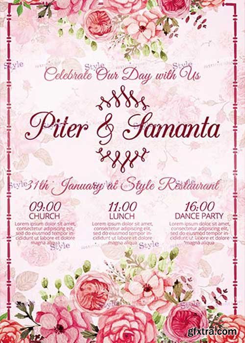 Wedding V15 PSD Flyer Template