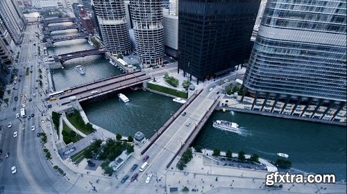 Chicago river sunrise timelapse