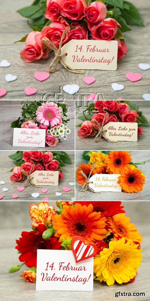 Stock Photo - Valentine\'s Day Flowers Bouquet