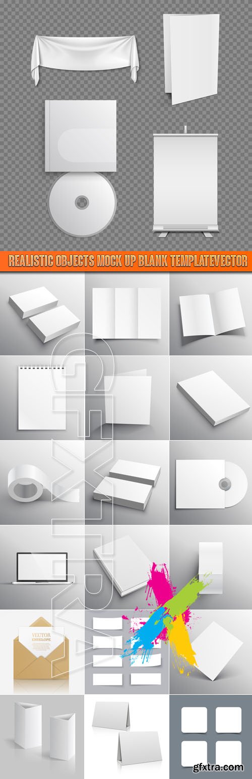 Realistic objects mock up Blank templatevector