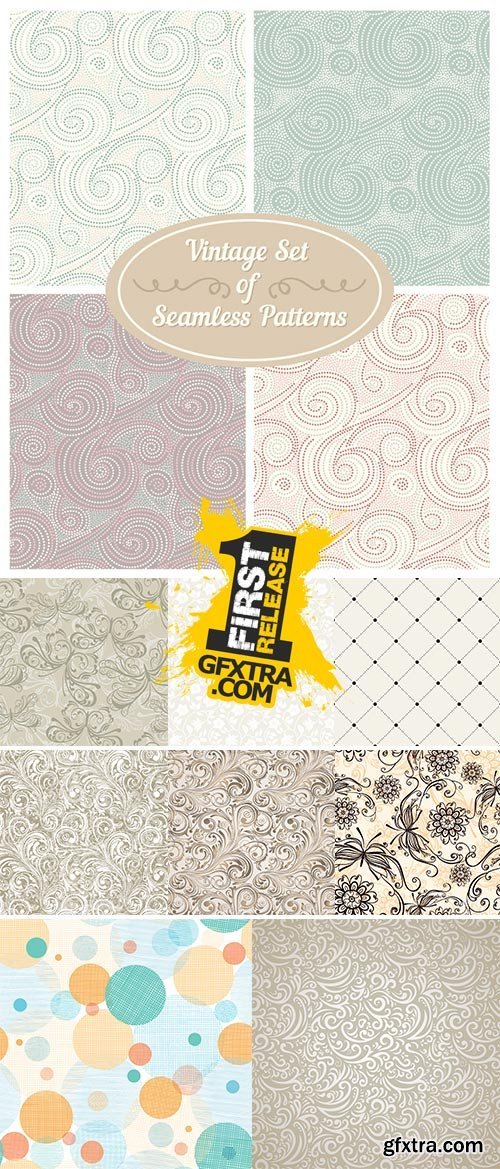 Stock Seamless floral pattern, vector backgrounds with patterns