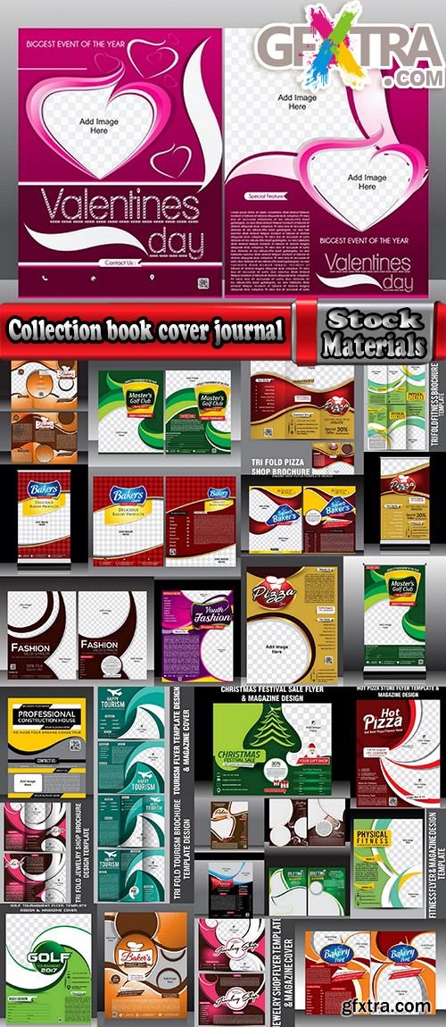 Collection book cover journal notebook flyer card business card banner vector image 49-25 EPS